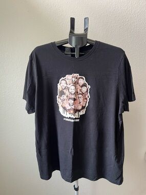 Unk Black Short Sleeve Graphic Tee with Multiface Illustration